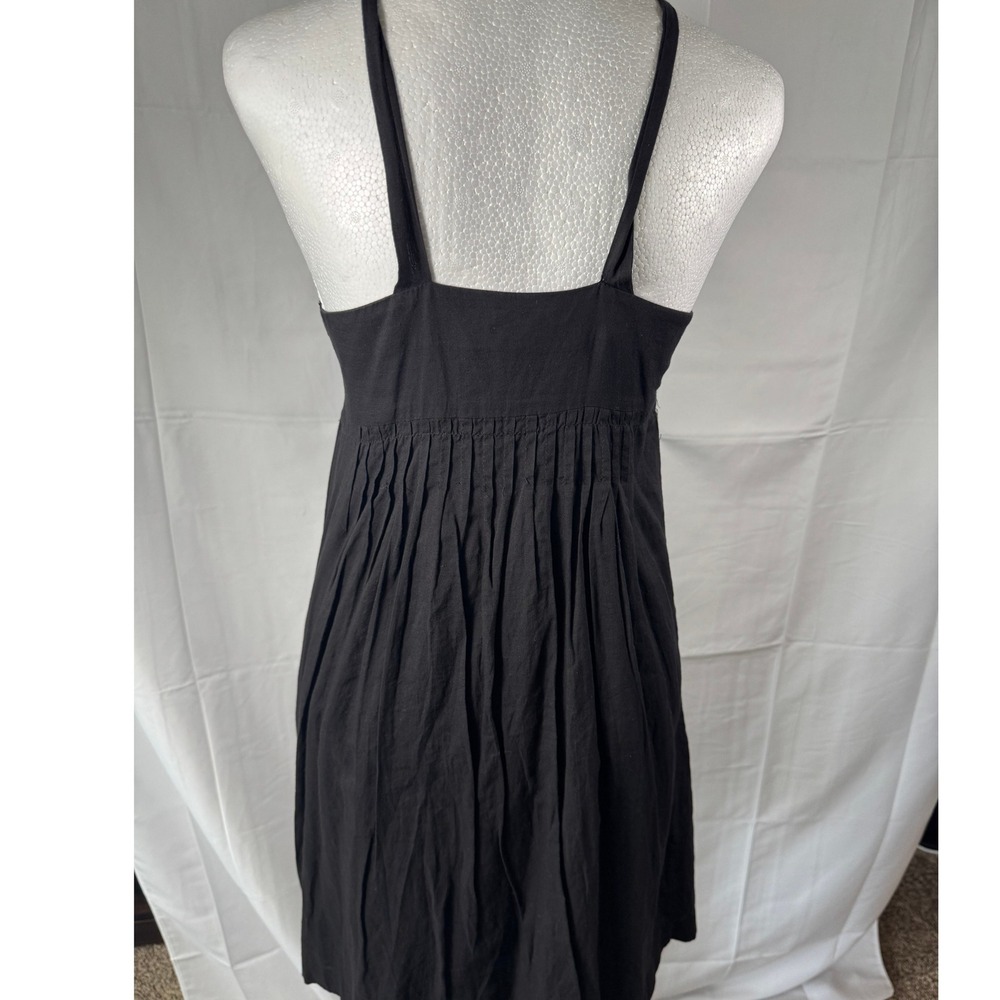 Kensie Pretty Black Dress Halter Neck Beaded Ruffle Sleeveless Casual Medium - Picture 3 of 8